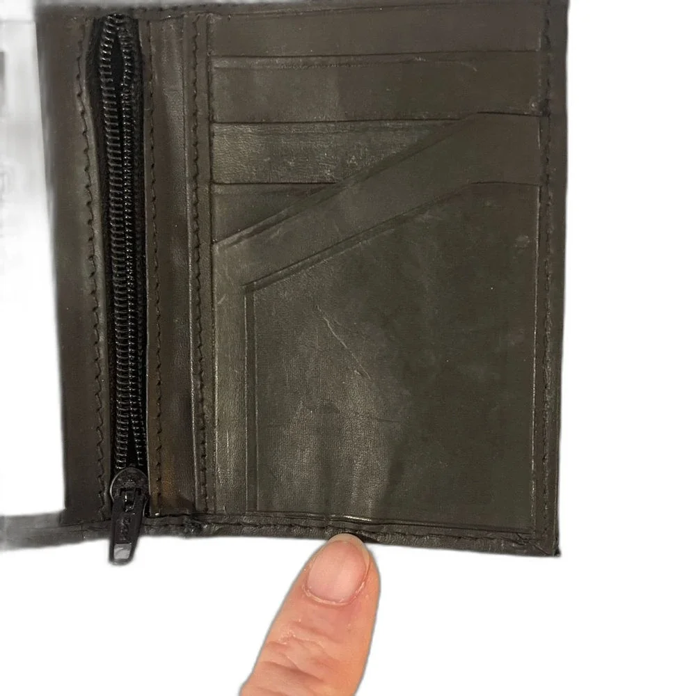Vtg German Leather Trifold -Rare Eurocard “Deutschland” Credit card insert.
